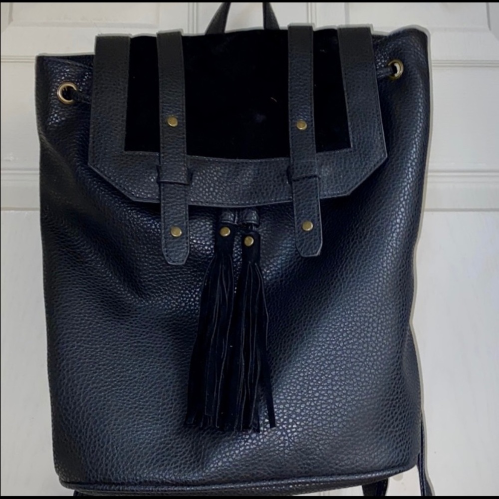 Faux leather backpack